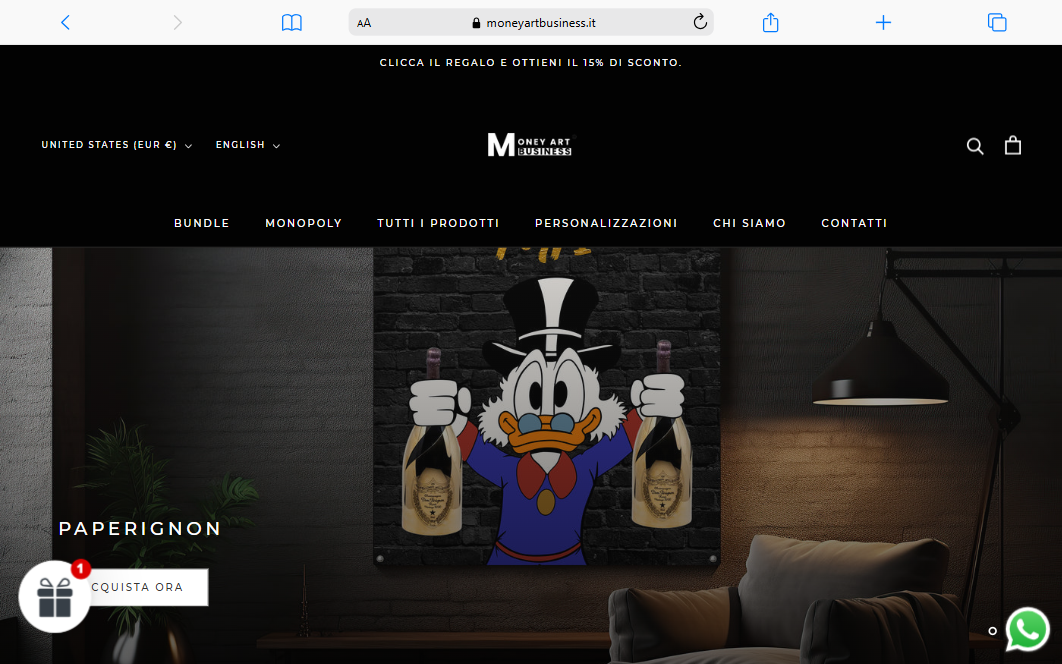 Money Art Business shopify store for a new business | Shopify Web Design Agency